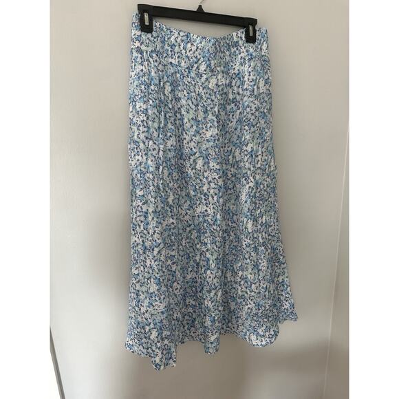 Wonderly Skirt Womens Large Blue White Floral Maxi Midi Pull On - Picture 1 of 5